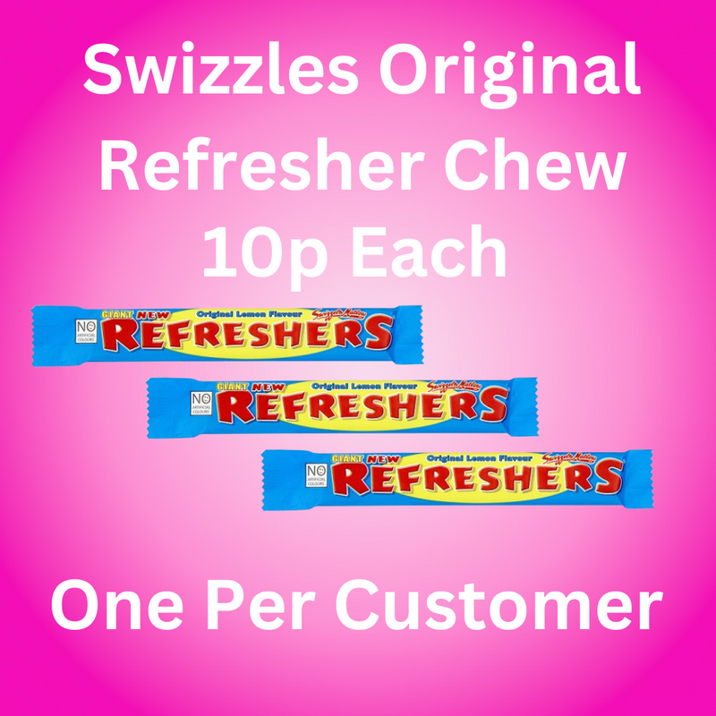 Swizzles Original Refresher Chew Bar (1 per customer)