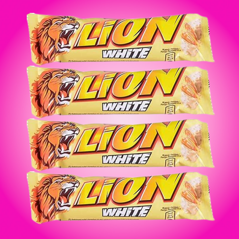 4 Pack Snack Size Lion Bar - White