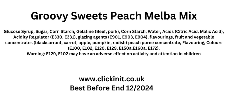 Limited Edition Groovy Sweets Pick N Mix Grab Bag - Peach Melba - 250g