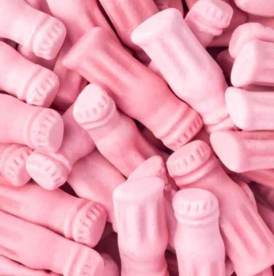 Groovy Sweets Pick N Mix Grab Bag - Foam Strawberry Milkshake Bottles 250g